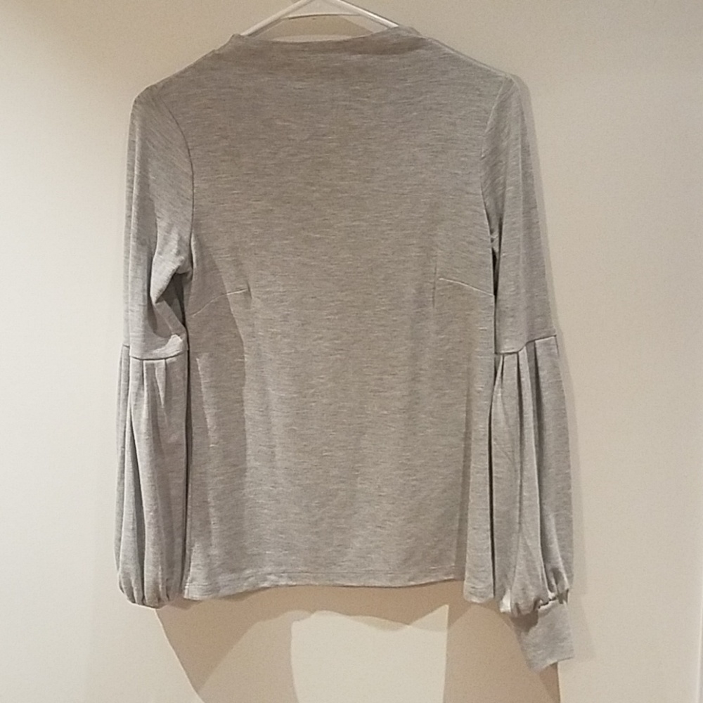 Light gray blouse w bell sleeves